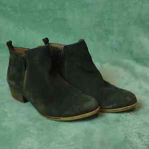 Lucky Brand Olive Leather Suede Booties Women's 8.5