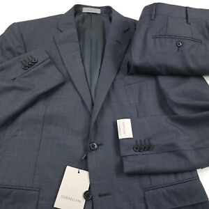 $2095 Corneliani Flawless Wool Suit Mens (50R) US 40R X 34W Gray w/ Blue Melange