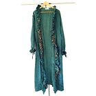 Kantha Bae Silk Duster Jacket Long Open Robe Kimono Long Sleeve Printed One Size