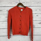 CABI 5449 Sweater Womens XS Orange Cable Knit Citrus Cardigan Chunky Preppy