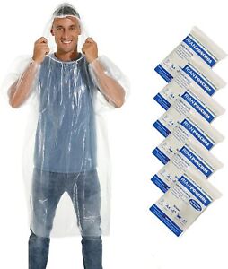 6 Pack Disposable Poncho Waterproof Rain Poncho Adult for Outdoor Festivals US