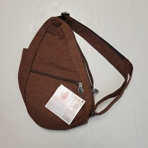 AmeriBag Healthy Back Bag Sling Brown Distressed Nylon Multi Pocket XS Women's