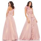 MAC DUGGAL Dress Size 2 Evening Gown Rose Pink Gold Iridescent NEW One Shoulder
