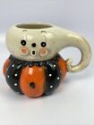 Johanna Parker Design Ghost with Orange Black Coffee Tea Mug Folk Art Halloween