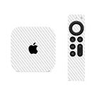 White 3D Carbon Skin for Apple Tv & Remote Protective Wrap Vinyl Cover Sticker