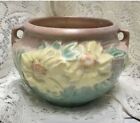 Roseville Pottery 661-6 rose Peony Jardiniere Circa 1942 Pink Yellow Aqua