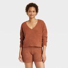 Women's Cozy Yarn Pullover Sweater - Stars Above Brown XXL