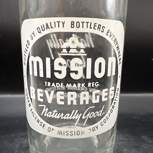 White Mission Beverage acl Soda Bottle Durango Colorado Dots Naturally Good