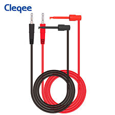 Cleqee Banana Plug to Mini Grabber Test Hook Clip Test Lead Cable for Multimeter