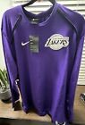 Nike NBA Los Angeles Lakers Player Issued Practice Purple Long Sleeve Shirt XL