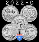 2022-D US American Women Series Quarters UNCIRCULATED (5) Coin Set *JB's Coins*