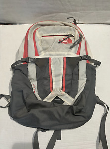North Face Recon Backpack GREY/SALMON ACCENT - Laptop Carrier for School or Work