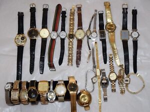 Lot of 28 Watches Timex Bulova Carriage Armitron Gruen Citizen more Parts Repair
