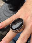 Mens Handmade Ring , Large  Black Onyx Gemstone Ring, Turkish Handmade Ring