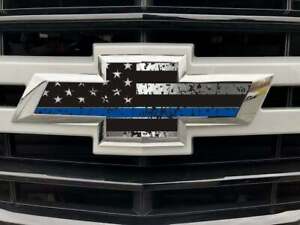 Fits Chevy Silverado/Tahoe Emblem Bowtie American Flag Blue Line Police Cops (For: Chevrolet)