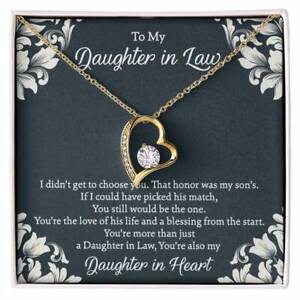 To My Daughter in Law Necklace Jewelry Gift, Forever Love Necklace Gifts