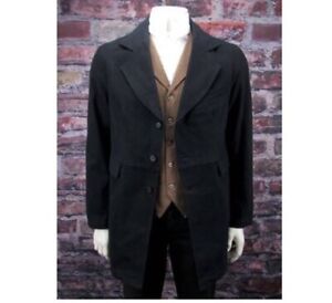 Frontier Classics Mens Size 46 Gunfighter Coat Heavy Twill Cotton Black Old West