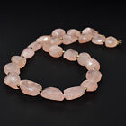587 Cts Natural Single Strand Pink Rose Quartz Faceted Beads Necklace JK 10E288