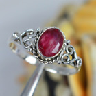 Ruby Gemstone Ring 925 Sterling Silver Handmade Statement Jewelry Gif Ring HM760