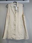 UO Urban Outfitters Women Kenzie White Linen Blend Blazer Mini Dress Sz Large