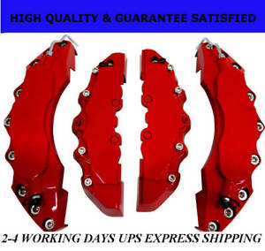 Red Extra Thick ABS Brake Caliper Covers Car Disc Kit Front Rear 4PCS L+M (For: STI)
