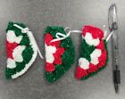 Handmade Crochet Christmas Ornament or Pin to wear - Lot of 3 Money Holders