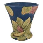 Weller Flemish 1920s Vintage Art Pottery Blue Flaring Rim Ceramic Vase