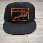 Wood Mizer Vintage Black Mesh Rope Snapback Trucker Hat Cap, Patch Hat