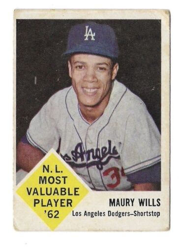1963 Fleer #43 NL MVP Maury Wills RC, rookie, Los Angeles Dodgers