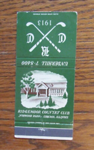 CHICAGO, ILLINOIS MATCHBOOK COVER: RIDGEMOOR GOLF COUNTRY CLUB MATCHCOVER -B