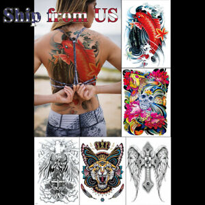 Full Back Temporary Tattoo Large Body Art Waterproof Sticker Fast Ship From USA