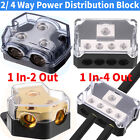 2/4 Way Amp Power Ground Distribution Block for Car Amplifier Audio Splitter LOT