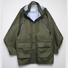 Orvis Men's Size XL Urethane Membrane Wader Fishing Coat Jacket Hooded Green