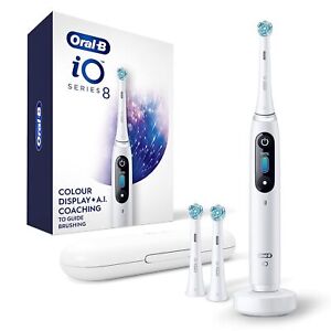 Oral-B iO Series 8 Rechargeable Electric Toothbrush, 3 Brush Heads -WHITEBLASTER