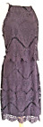 Strappy Brown Lace Dress, Party Cocktail Knee Length S Exhilaration, Formal Chic