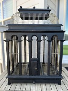 Majestic LARGE Wood Bird Cage Vintage Architectural Victorian Dome