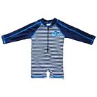 Baby Beach BoysOne-Piece Swimsuit UPF 50+ -Sun Protective Blue Striped sz 18/24m