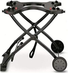 Weber 6557 Q Portable Cart, Black, for Q 1000 and 2000 series gas grills.