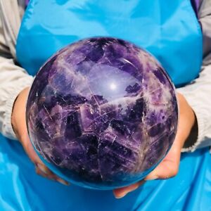 New Listing6.75LB Natural Beautiful Dream Amethyst Quartz Crystal Sphere Ball Healing 128
