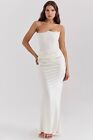 HOUSE OF CB 'Persephone' Ivory Strapless Corset Dress XS PLUS CUP 6 / 8   1830
