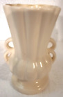 Vtg Mccoy Pottery Cream Ivory Handled Vase  6 