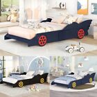 Race Car Bed for Kids Children Twin Size Car-Shaped Platform Bed with Wheels