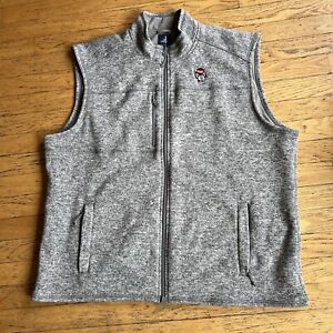 Johnnie-O NC State Heather Fleece Sweater Vest Full Zip Men Size XXL 2XL