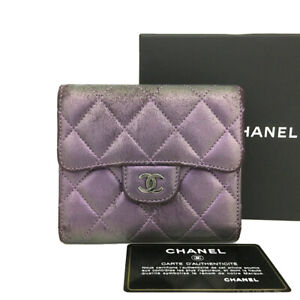 CHANEL Quilted Matelasse CC Logo Lambskin Trifold Wallet/9Y1576