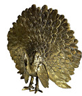 Vintage Brass Peacock Statue Figurine 9