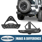 Hooke Road Front + Rear Bumper For Jeep Wrangler JK 07-18 w/Tire Carrier (For: Jeep)