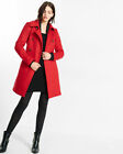 NEW EXPRESS $268 RED WOOL BLEND BELTED TRENCH COAT SZ L LARGE