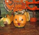 Bethany Lowe Halloween Paper Mache Happy Mini Pumpkin Bucket Jack O Lantern