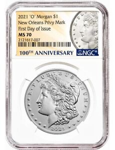 2021-O PRIVY MORGAN DOLLAR NGC MS70 FIRST DAY OF ISSUE FDOI