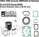 1994 1995 Suzuki RMX250 RMX 250 Namura 67 mm STD Stock BORE Piston Kit Rebuild